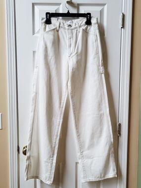 NWT Joe's Jeans The Baggy Carpenter Pant Sz 28 Milk Off White Wide Straight $228